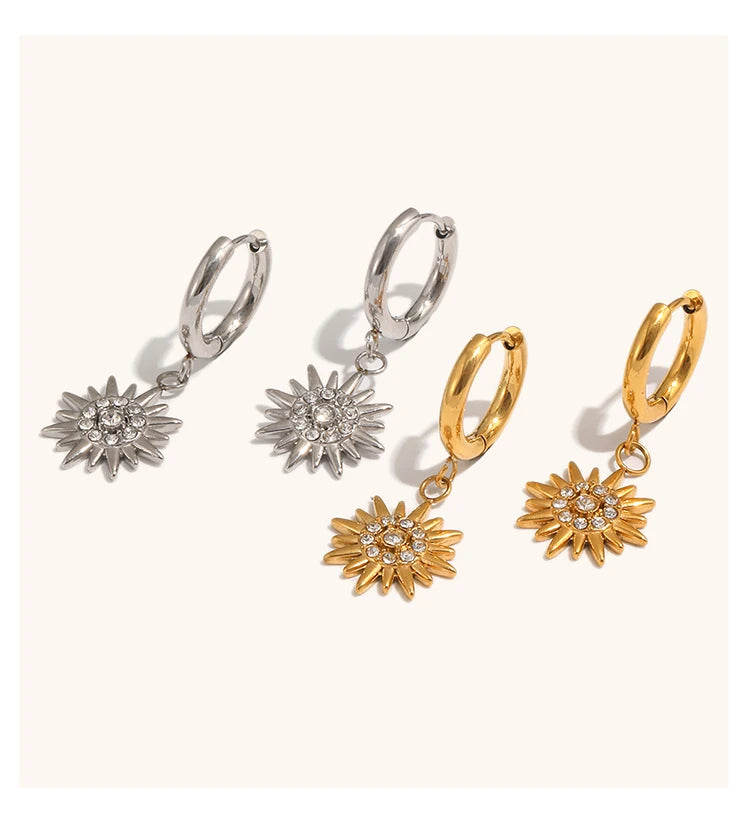 The Stella Zircon Pendant Earrings by Vexa - Earring - Vexa