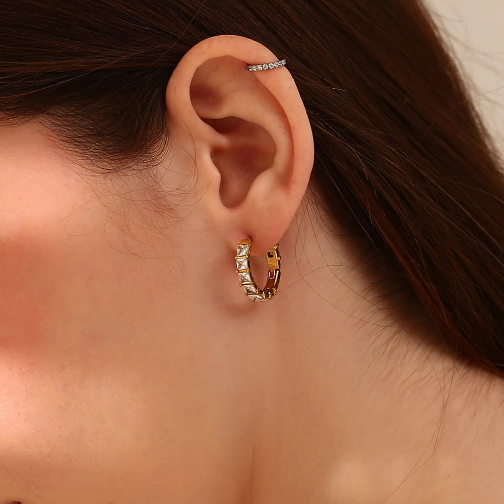 The Sovereign Princess - Cut Zircon Hoops by Vexa - Earring - Vexa