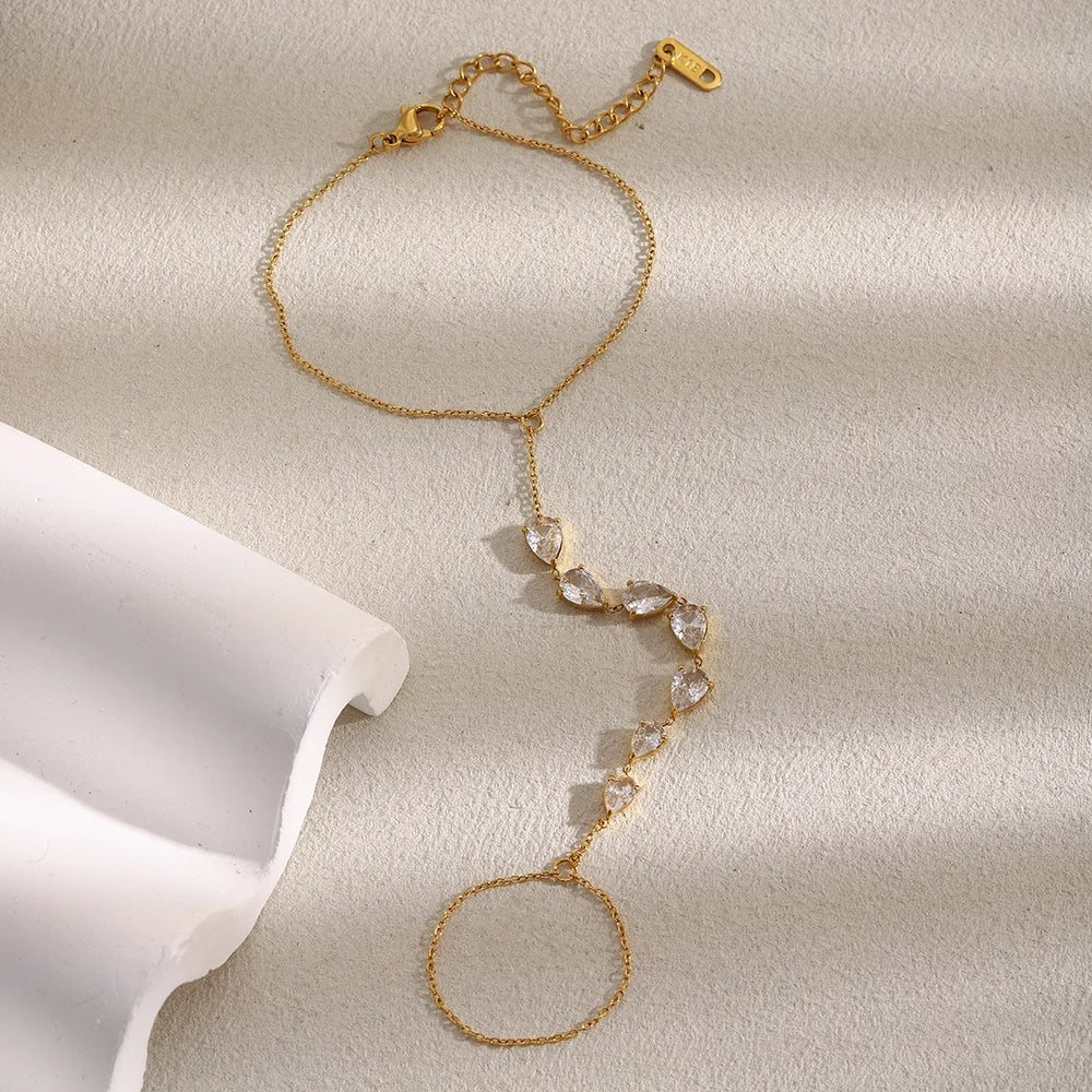 The Cascade Waterdrop Hand Chain by Vexa - Bracelet - Vexa