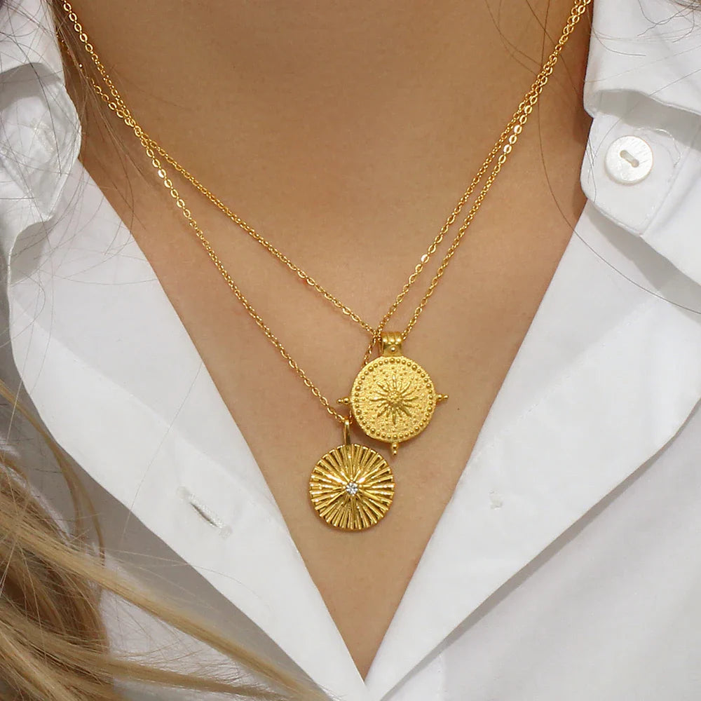 The Lumina Sun Compass Necklace by Vexa - necklace - Vexa