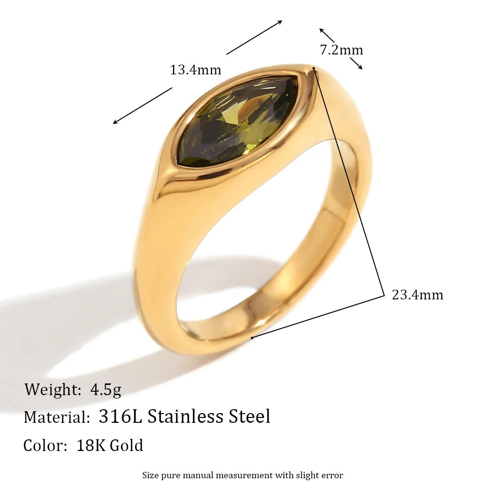 The Elara Marquise Ring by Vexa - RING - Vexa - 8 - Green