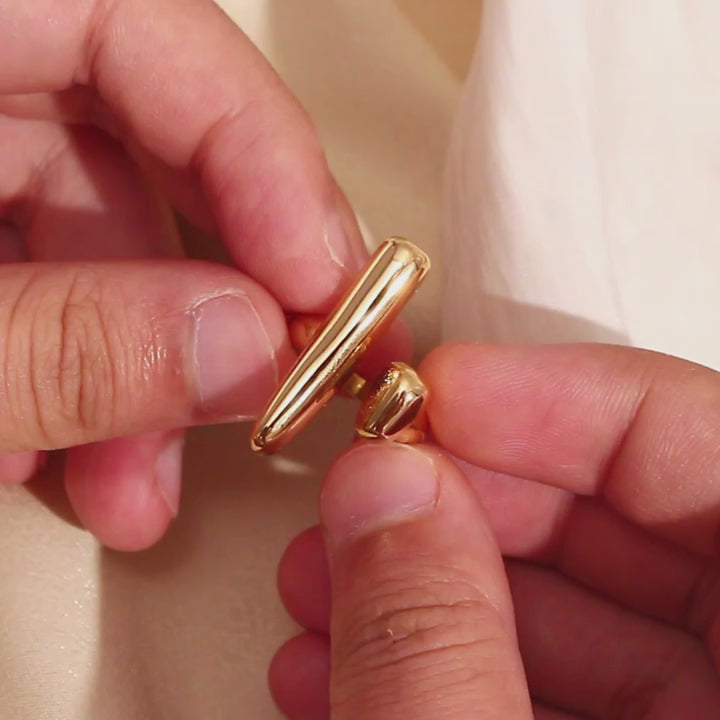 The Elara T-Bar Gold Ring by Vexa