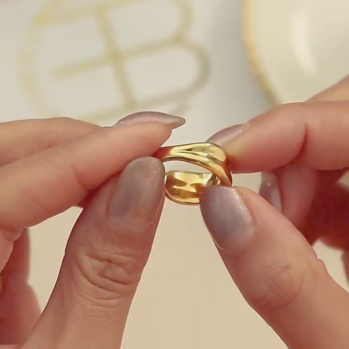 The Contour Textured Gold Hoop Earrings by Vexa