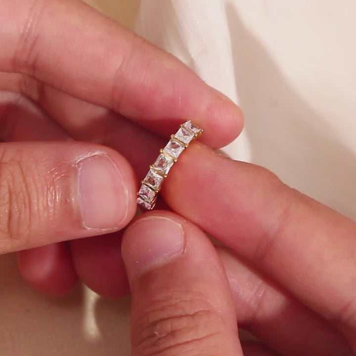 The Sovereign Princess-Cut Zircon Hoops by Vexa