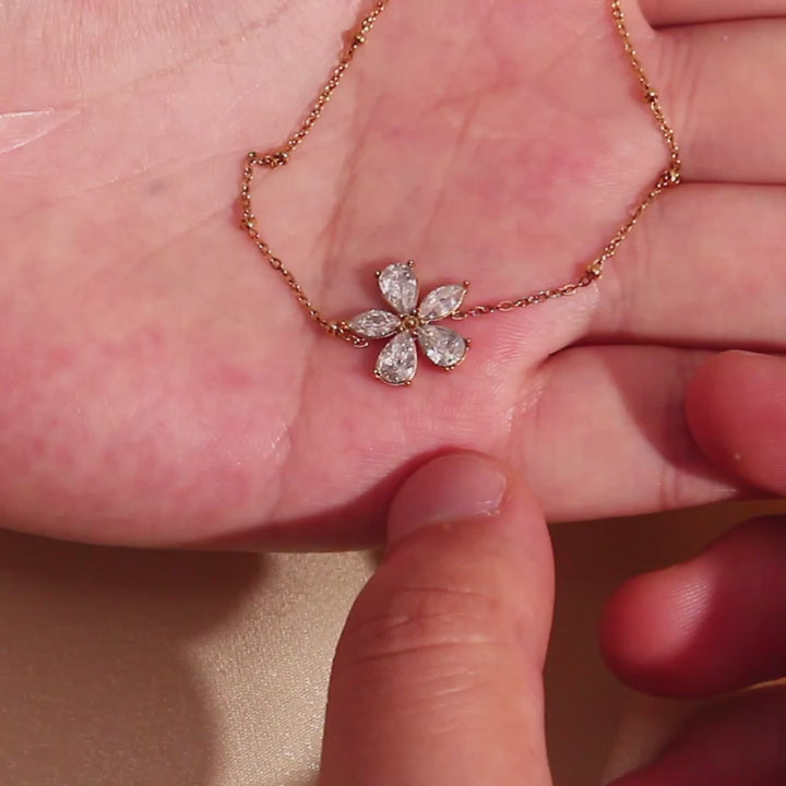 The Calla Crystal Flower Bracelet by Vexa