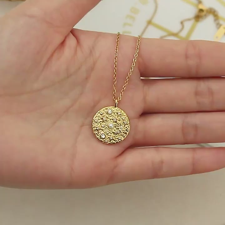 The Celestial Pearl Coin Necklace by Vexa