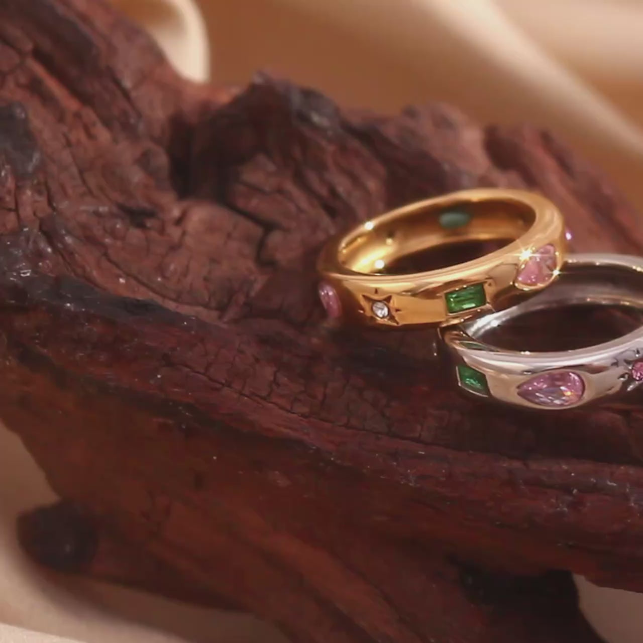 The Celestial Multi-Shape Zircon Band Ring by Vexa