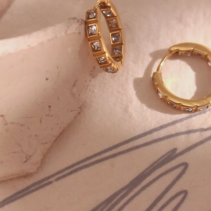 The Stella Zircon Hoop Earrings by Vexa