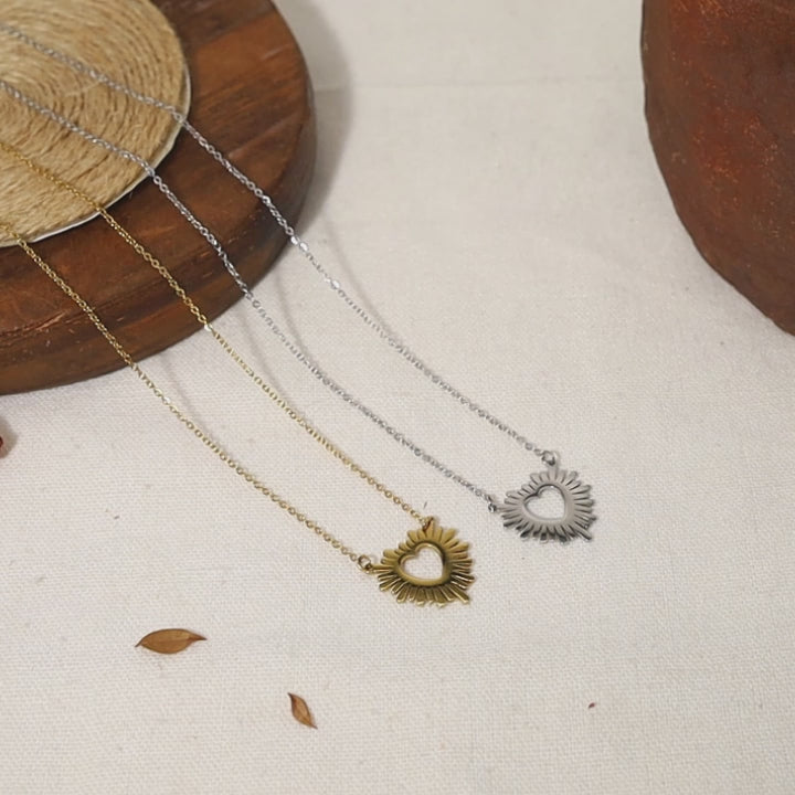 The Radiant Heart Sunburst Necklace by Vexa
