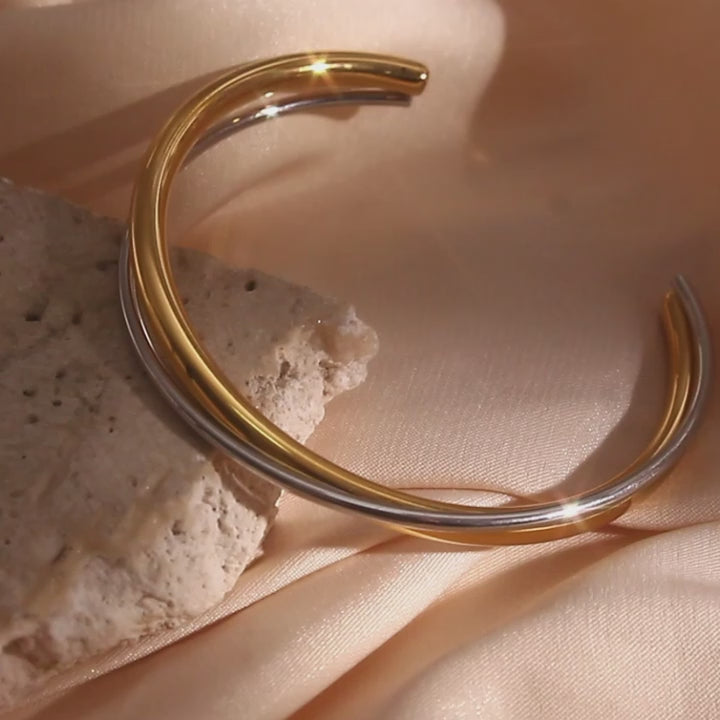 The Horizon Two-Tone Double Line Cuff by Vexa