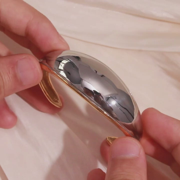 The Equinox Dual-Tone Open Cuff Bracelet by Vexa