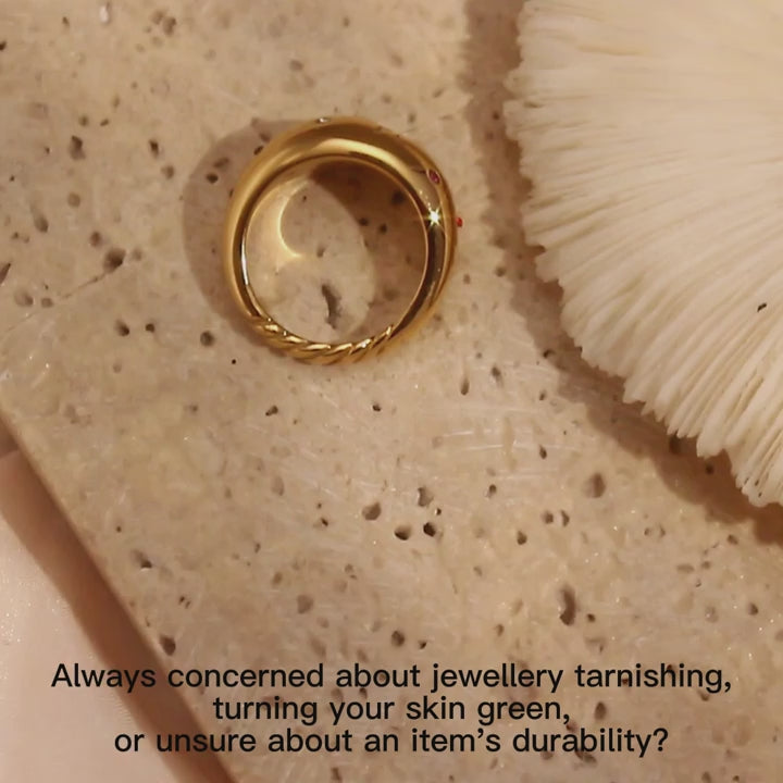 The Nova Starburst Gem Dome Ring by Vexa