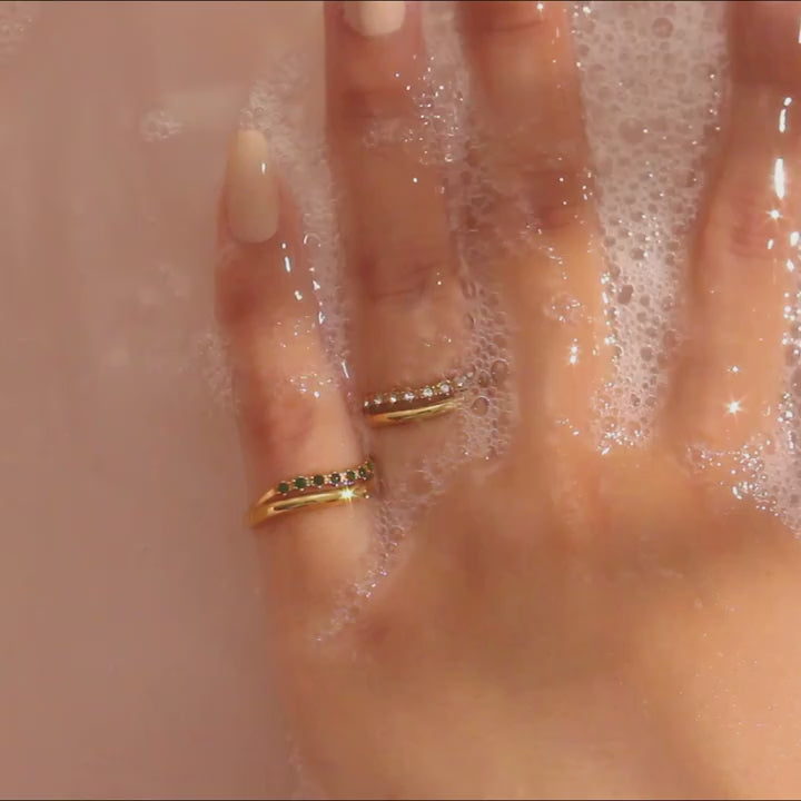 The Serenade Double-Band Crystal Ring by Vexa